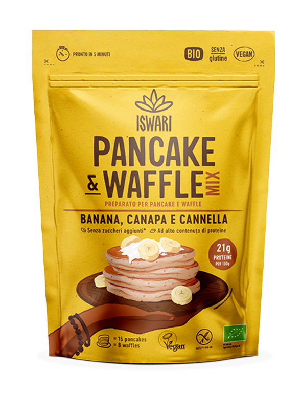 Pancake & waffle mix banana, canapa e cannella