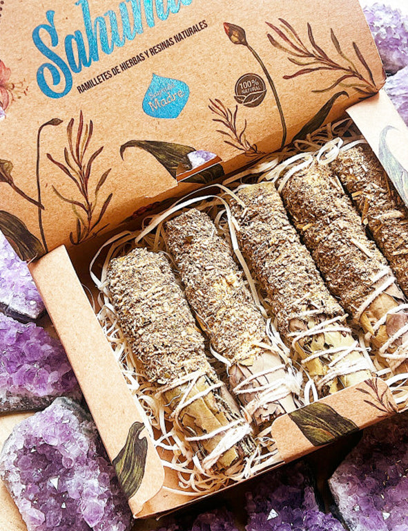 Kit 5 Smudge composti di erbe aromatiche e Salvia Bianca - Sagrada Madre