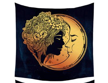 Arazzo da lettura tarocchi - Sole e Luna dorati