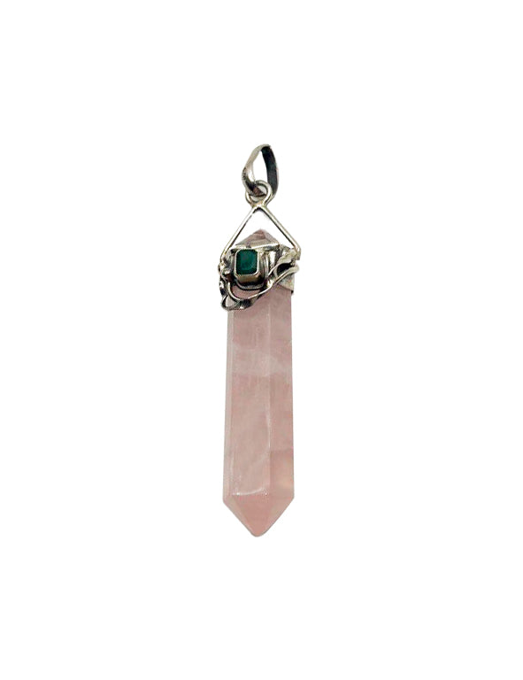 Pendente in quarzo rosa - laser