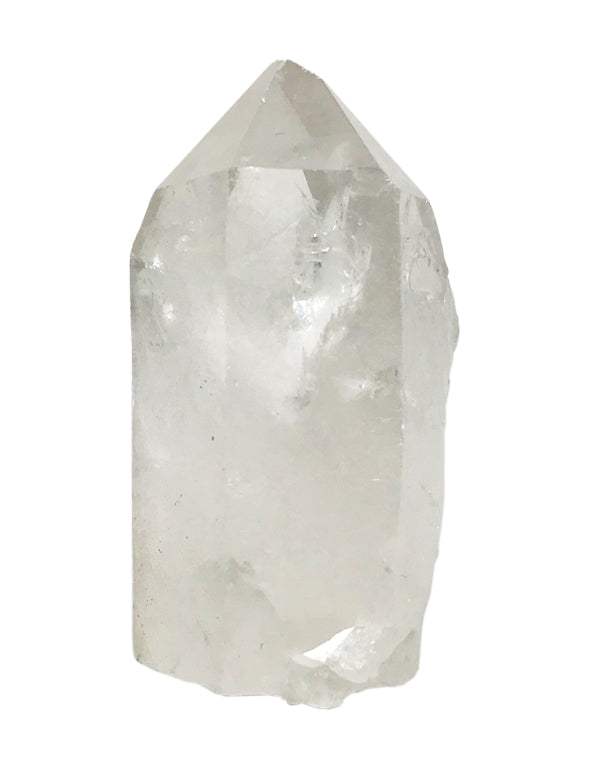 Punta grezza di quarzo ialino - base piatta 6,5 cm