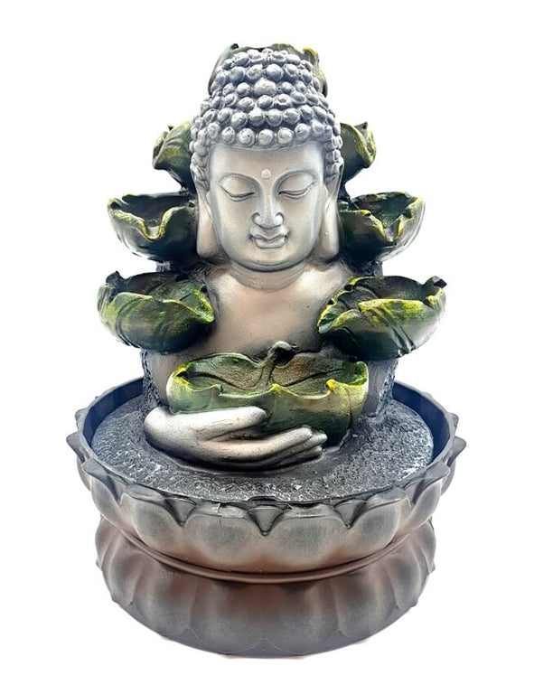 Fontana in resina Buddha testa - 21 cm