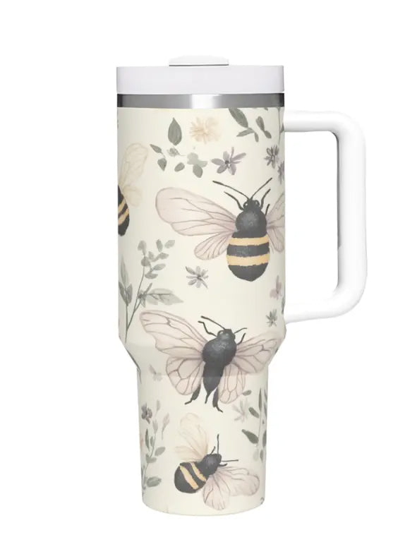 MUG termico in acciaio inossidabile 1183 ml con coperchio e manico – Api