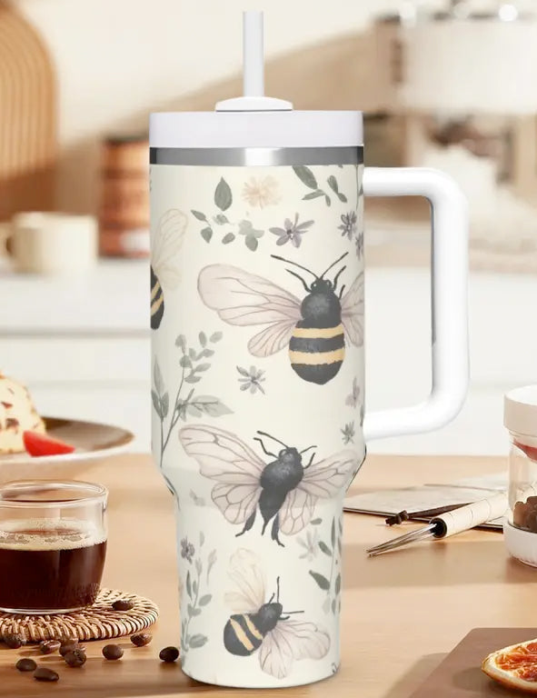 MUG termico in acciaio inossidabile 1183 ml con coperchio e manico – Api