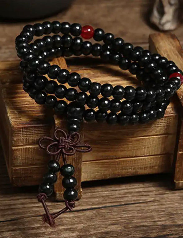 Mala in legno di sandalo - nero