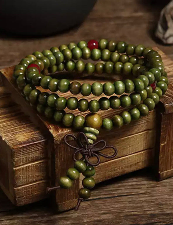Mala in legno di sandalo - verde