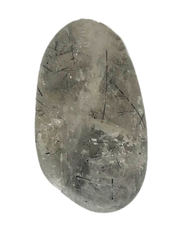 Quarzo rutilato con Tormalina - burattato