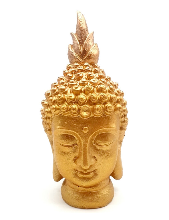 Statua in resina - Testa di Buddha dorata