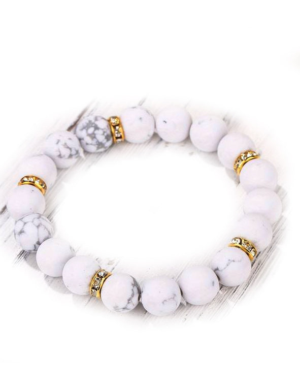 Bracciale Zebra stone bianco