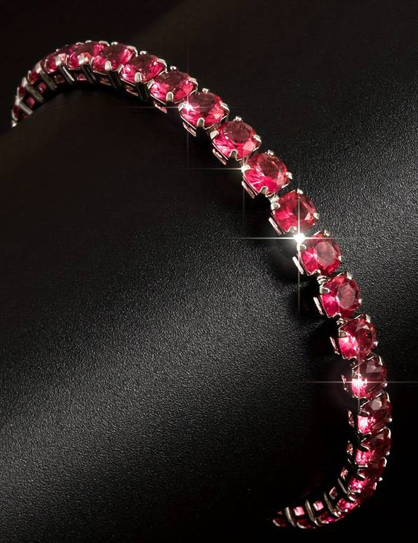 Bracciale in zirconi - rosa intenso