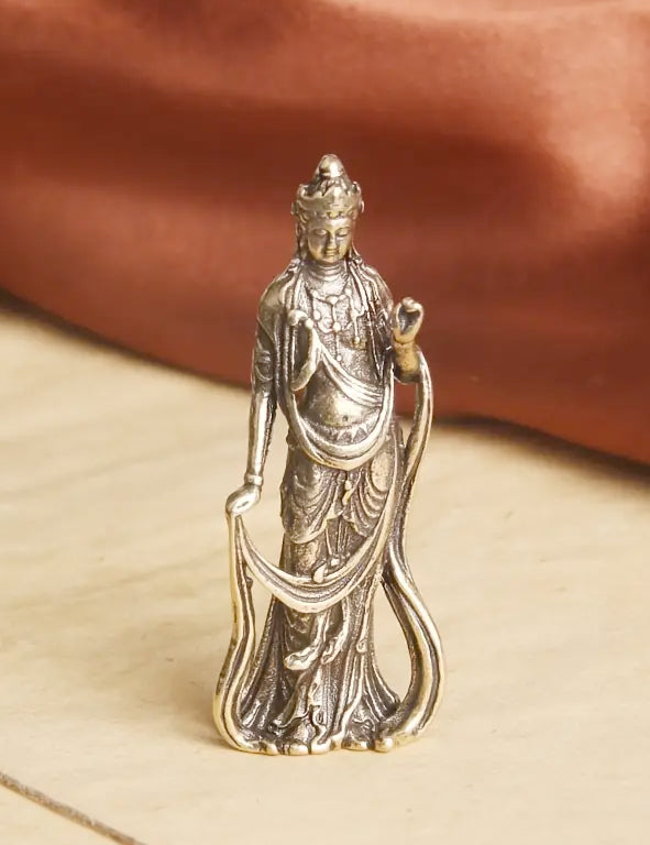 Statua - Quan Yin ottone