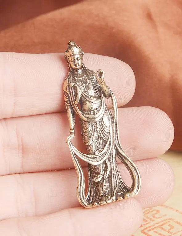 Statua - Quan Yin ottone
