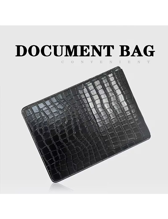 Custodia Portadocumenti Elegante in Ecopelle Effetto Coccodrillo – Porta Tablet e Accessori da Lavoro