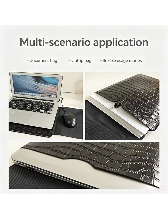Custodia Portadocumenti Elegante in Ecopelle Effetto Coccodrillo – Porta Tablet e Accessori da Lavoro