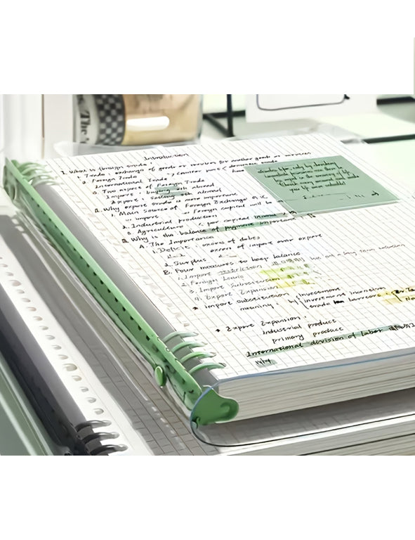 Quaderno A5 Trasparente con Rilegatura ad Anelli – Set Completo con 240 Pagine e Accessori