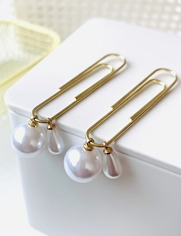 Clip Fermacarte Dorata con Perla – Elegante Accessorio per Planner, Journal e Libri