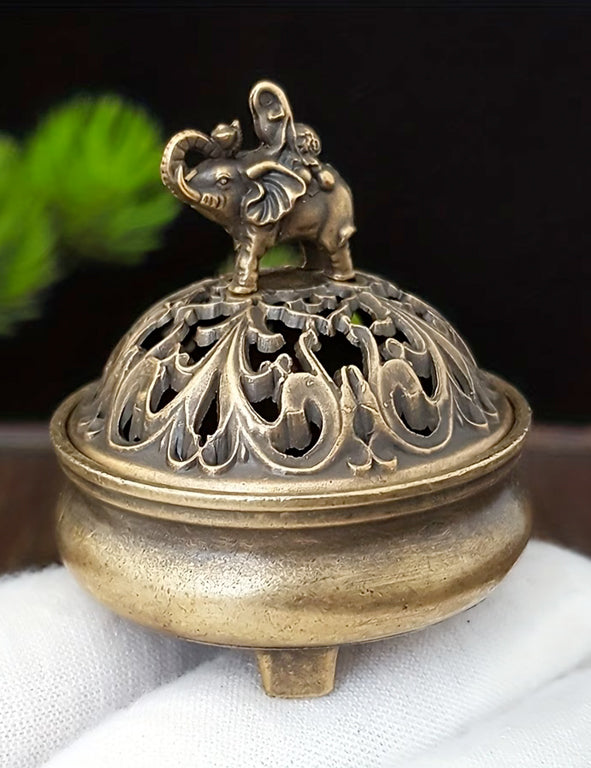 Brucia incenso con coperchio - elefante