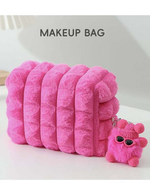 Beauty pochette - peluches fucsia