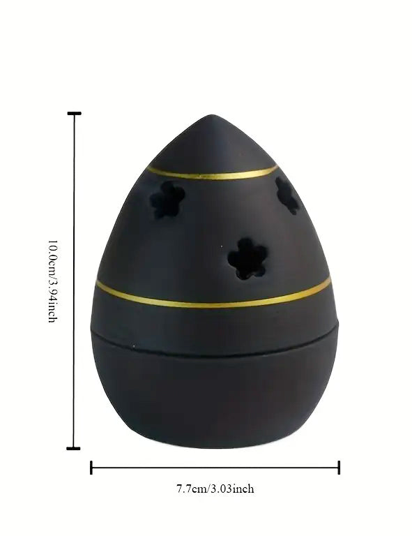Porta incenso in ceramica - nero