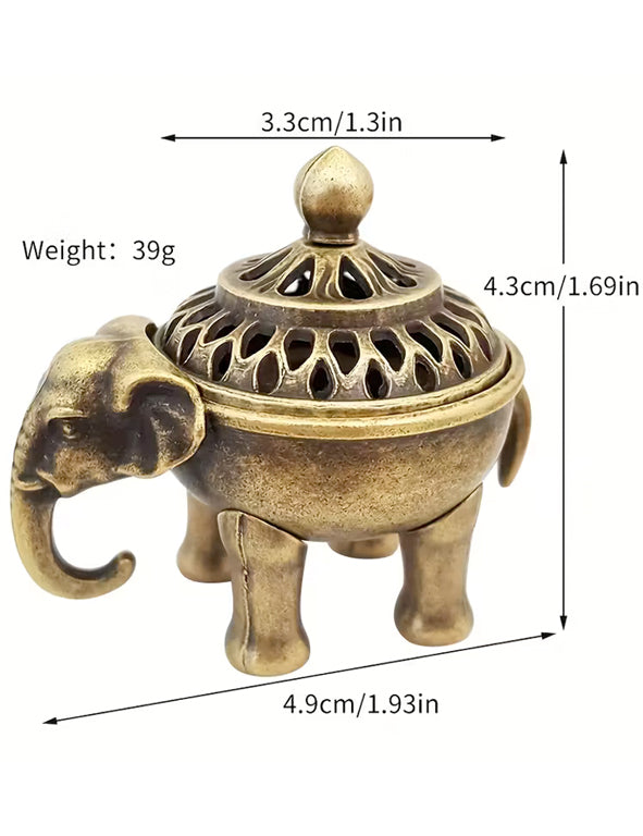 Brucia incenso con coperchio a forma di elefante