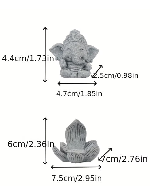 Statua - Baby Ganesh su fiore di loto