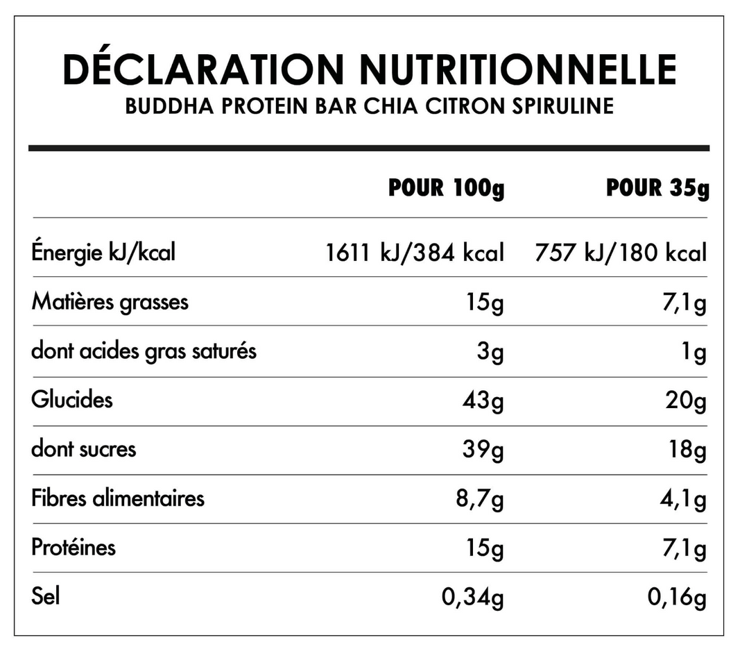 Buddha Protein - barretta chia, spirulina e limone