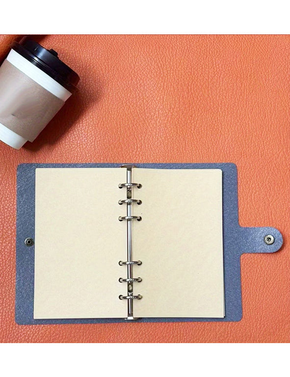 Quaderno con copertina artistica blu e bianca – Diario ad Anelli per Journaling, Scrittura e Creatività