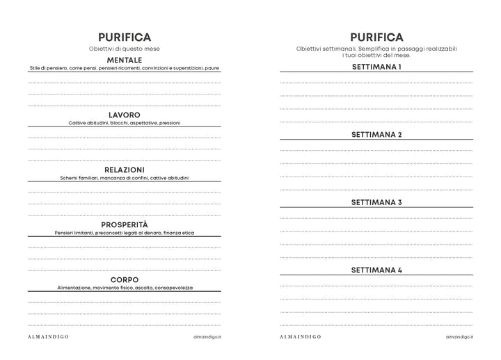 Interno planner - Purifica/Ricarica/Agisci
