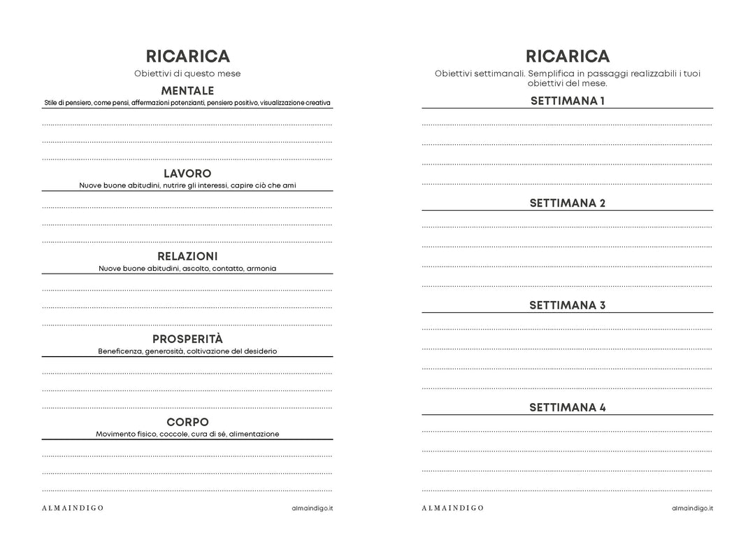 Interno planner - Purifica/Ricarica/Agisci