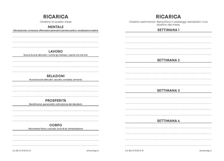 Interno planner - Purifica/Ricarica/Agisci