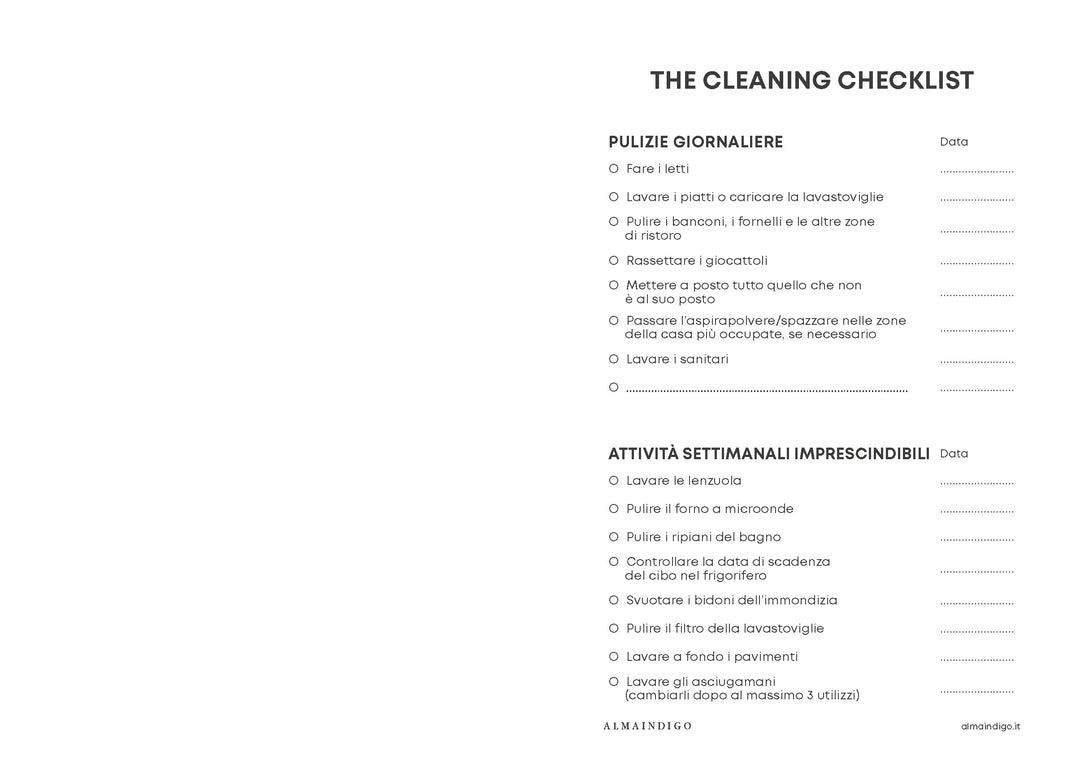 Interno planner - Cheklist pulizie