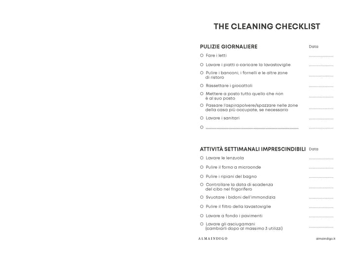 Interno planner - Cheklist pulizie