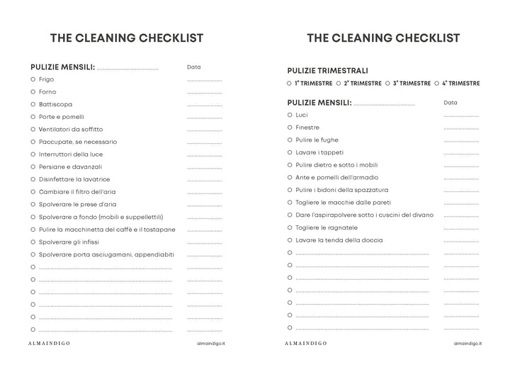 Interno planner - Cheklist pulizie